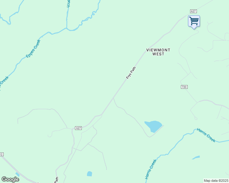 map of restaurants, bars, coffee shops, grocery stores, and more near Frys Path in Charlottesville