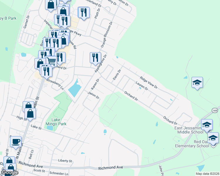 map of restaurants, bars, coffee shops, grocery stores, and more near 137 Robert Road in Nicholasville