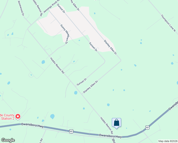 map of restaurants, bars, coffee shops, grocery stores, and more near 962 Sunset Drive in Vine Grove
