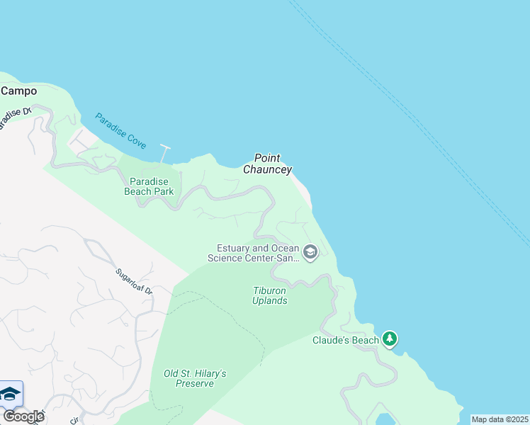 map of restaurants, bars, coffee shops, grocery stores, and more near Paradise Drive & Teaberry Lane in Belvedere Tiburon