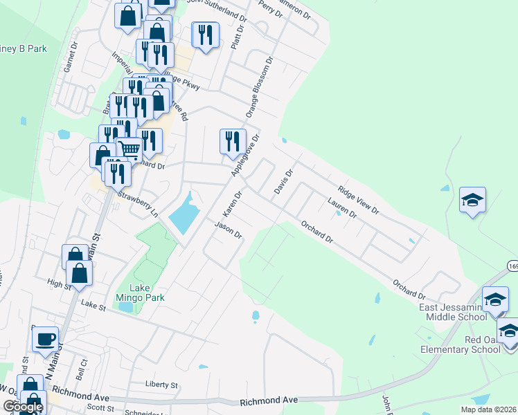 map of restaurants, bars, coffee shops, grocery stores, and more near 137 Robert Road in Nicholasville