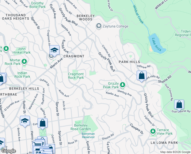 map of restaurants, bars, coffee shops, grocery stores, and more near in Berkeley