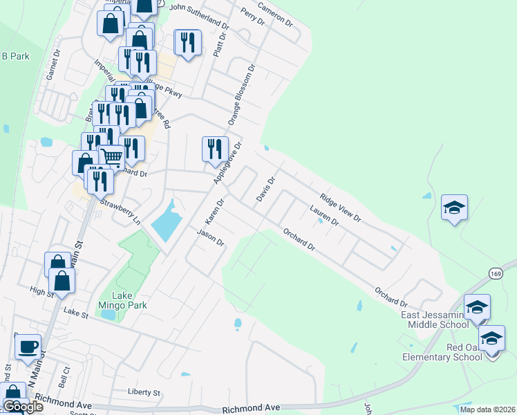 map of restaurants, bars, coffee shops, grocery stores, and more near 137 Robert Road in Nicholasville