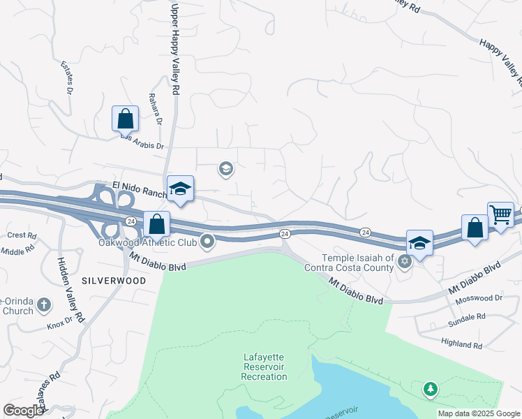 map of restaurants, bars, coffee shops, grocery stores, and more near 1019 Timothy Lane in Lafayette