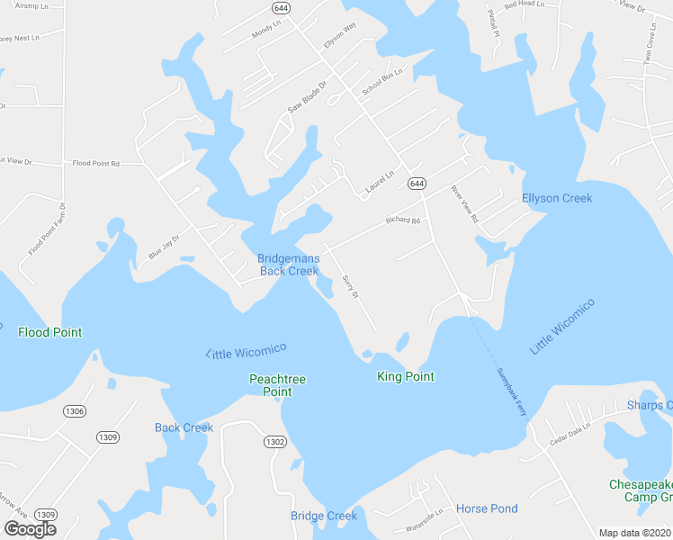 map of restaurants, bars, coffee shops, grocery stores, and more near 104 Surry Street in Heathsville