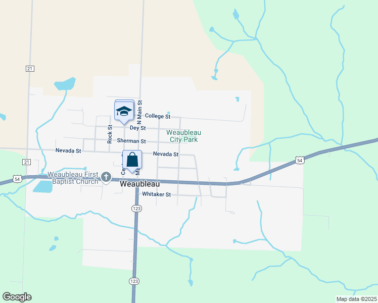 map of restaurants, bars, coffee shops, grocery stores, and more near 11775 Nevada Street in Weaubleau