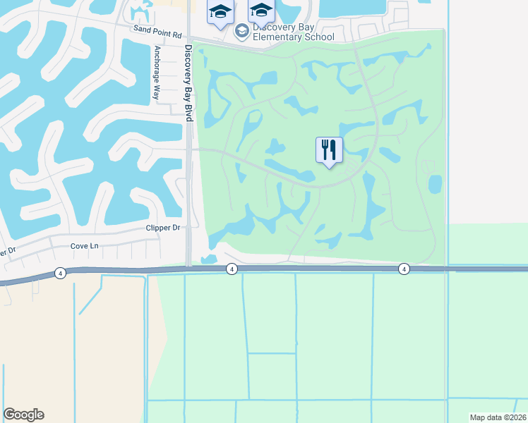 map of restaurants, bars, coffee shops, grocery stores, and more near 2244 Colonial Court in Discovery Bay