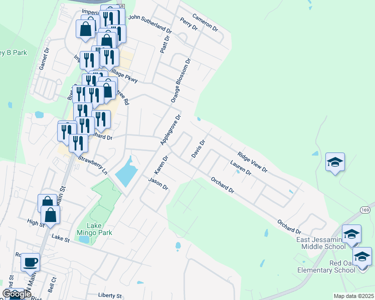 map of restaurants, bars, coffee shops, grocery stores, and more near 169 Madonna Drive in Nicholasville