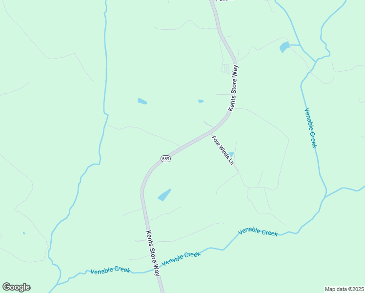 map of restaurants, bars, coffee shops, grocery stores, and more near 1103 Kents Store Way in Kents Store
