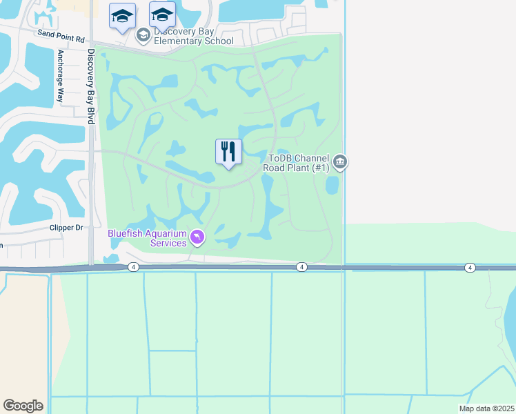 map of restaurants, bars, coffee shops, grocery stores, and more near 2435 Pinehurst Court in Discovery Bay