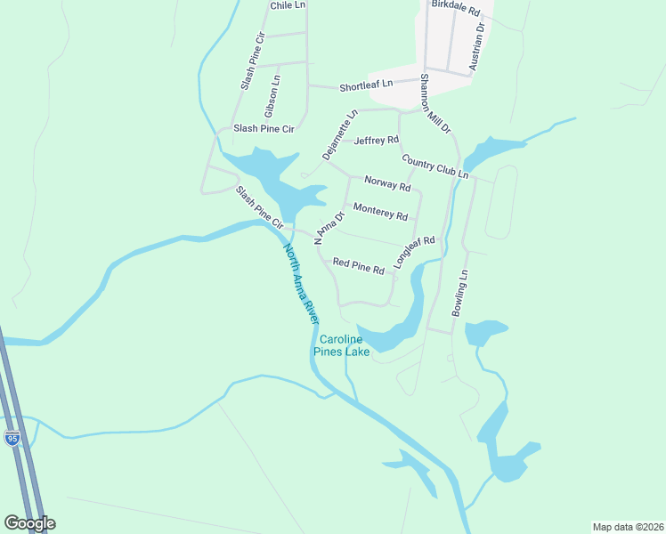 map of restaurants, bars, coffee shops, grocery stores, and more near 12038 Red Pine Road in Ruther Glen