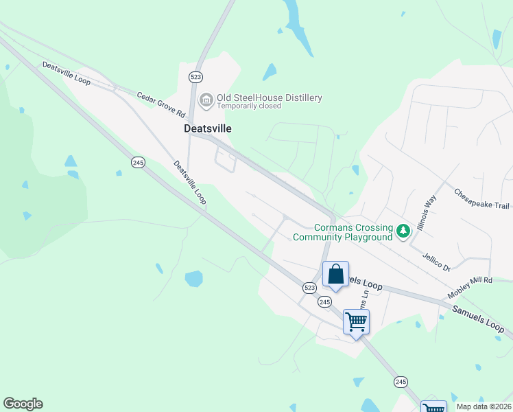 map of restaurants, bars, coffee shops, grocery stores, and more near 119-199 4 Seasons Drive in Nelson County