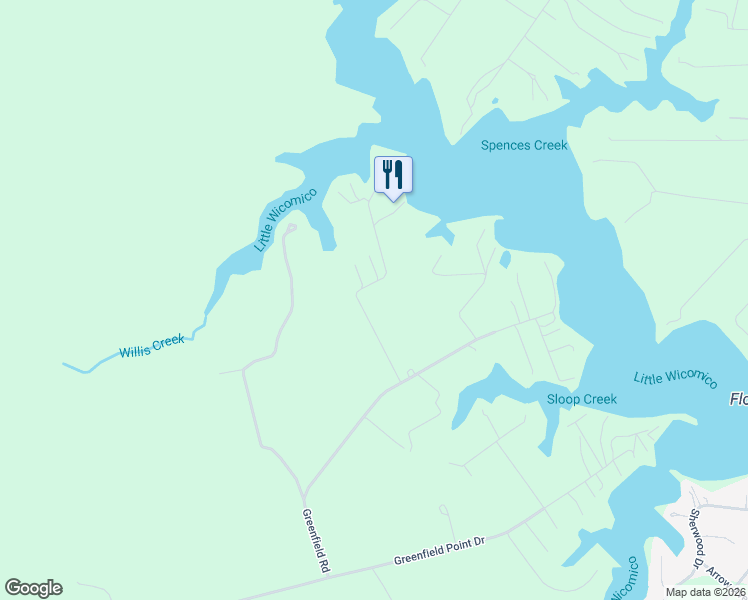 map of restaurants, bars, coffee shops, grocery stores, and more near 208 Rock Town Road in Reedville