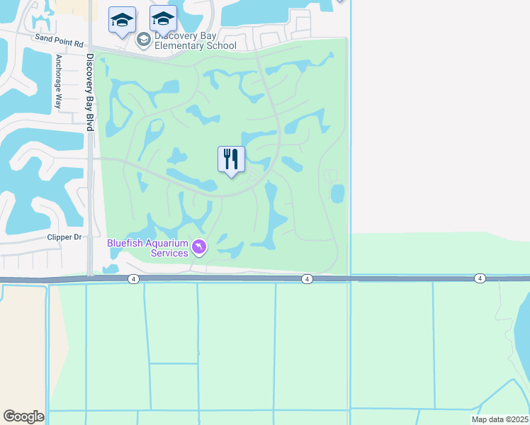 map of restaurants, bars, coffee shops, grocery stores, and more near 2435 Pinehurst Court in Discovery Bay