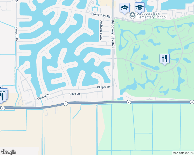 map of restaurants, bars, coffee shops, grocery stores, and more near 2266 Cove Ct in Discovery Bay