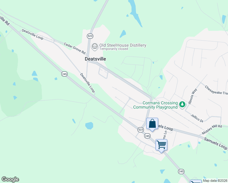 map of restaurants, bars, coffee shops, grocery stores, and more near 119 4 Seasons Drive in Coxs Creek