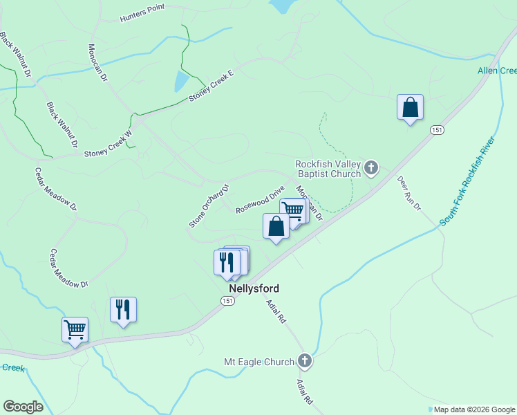 135 Rosewood Drive, Nellysford VA Walk Score