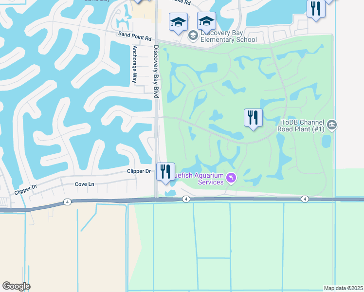 map of restaurants, bars, coffee shops, grocery stores, and more near 2144 Saint Andrews Court in Discovery Bay