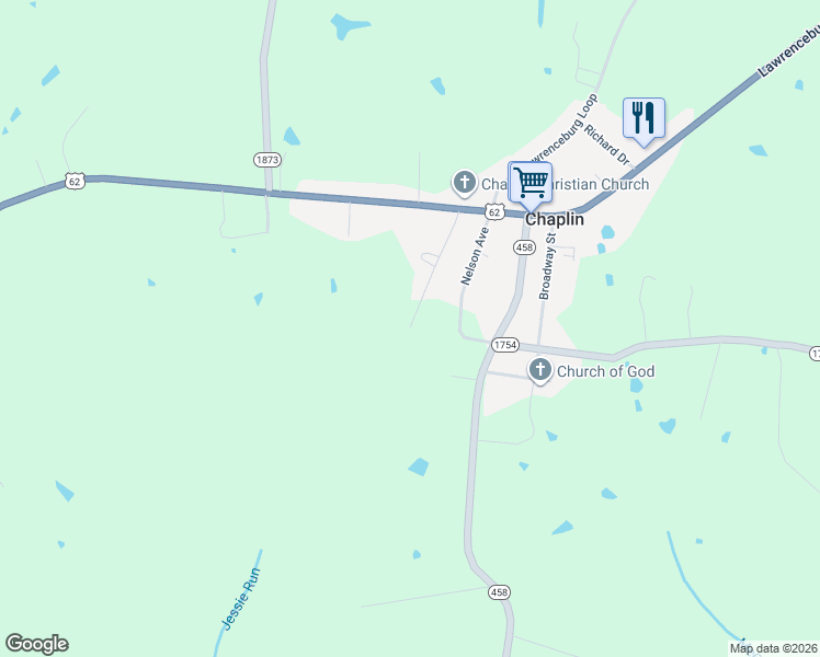 map of restaurants, bars, coffee shops, grocery stores, and more near 16 Church St (Chaplin) in Bloomfield