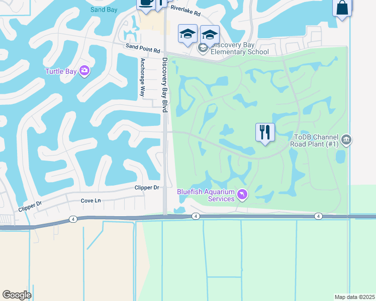map of restaurants, bars, coffee shops, grocery stores, and more near 2124 Saint Andrews Court in Discovery Bay