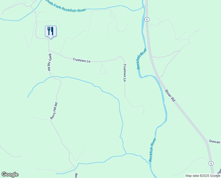map of restaurants, bars, coffee shops, grocery stores, and more near 922 Truslows Lane in Nellysford