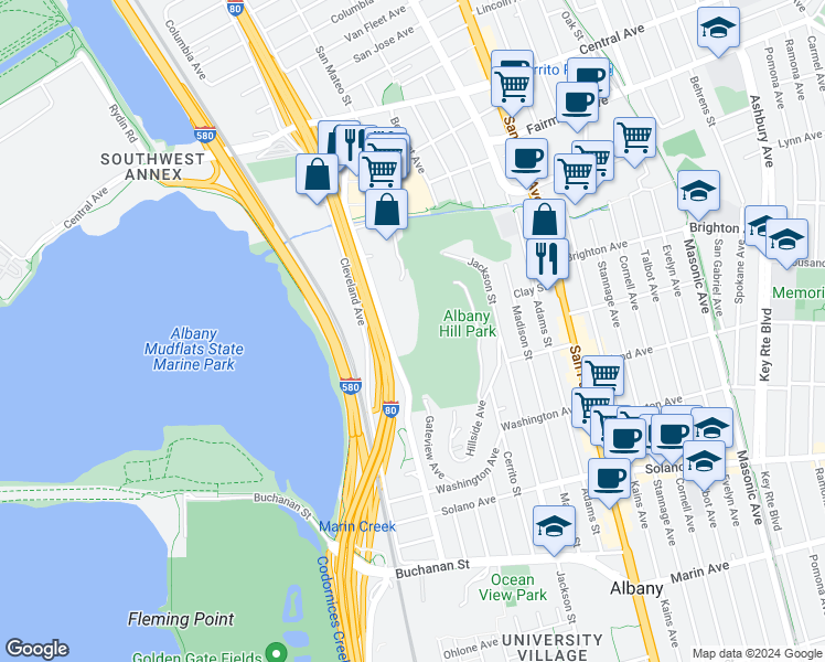 map of restaurants, bars, coffee shops, grocery stores, and more near in 