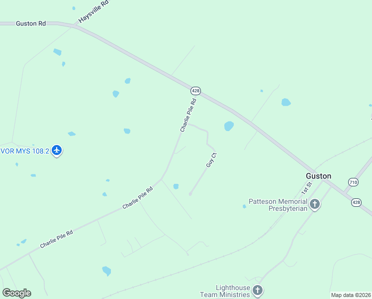 map of restaurants, bars, coffee shops, grocery stores, and more near 300-360 Charlie Pile Road in Guston