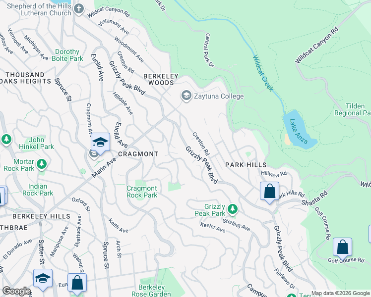 map of restaurants, bars, coffee shops, grocery stores, and more near 975 Keeler Avenue in Berkeley