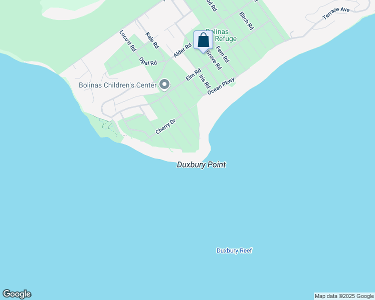 map of restaurants, bars, coffee shops, grocery stores, and more near 20 Oak Road in Bolinas