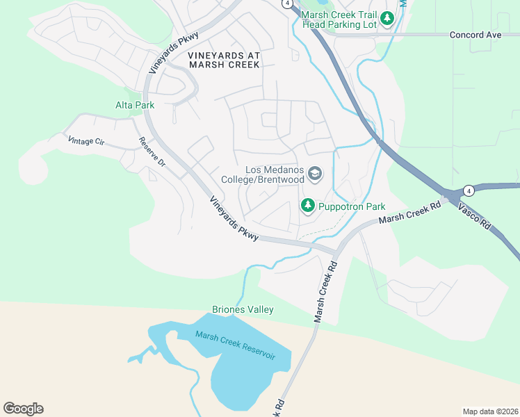 map of restaurants, bars, coffee shops, grocery stores, and more near 1588 Spumante Lane in Brentwood