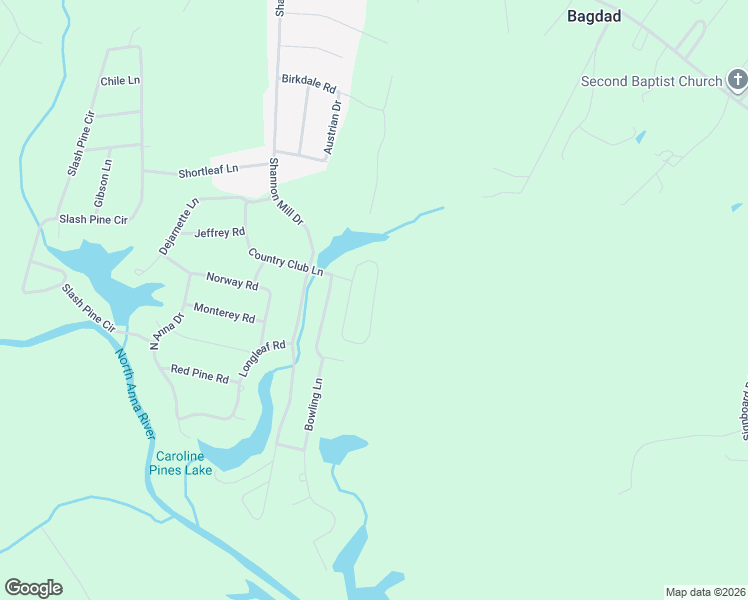 map of restaurants, bars, coffee shops, grocery stores, and more near Oaklawn Cir in Caroline