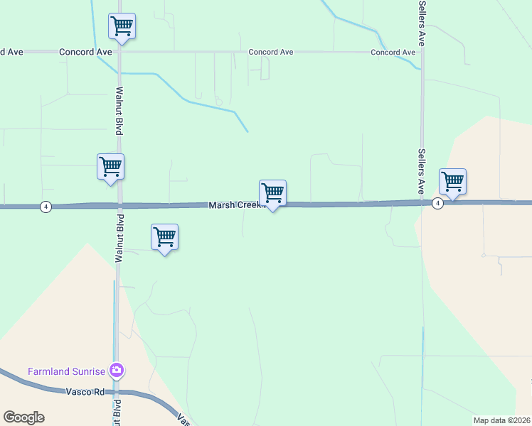map of restaurants, bars, coffee shops, grocery stores, and more near 23650 Marsh Creek Road in Brentwood