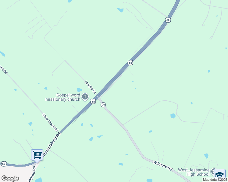 map of restaurants, bars, coffee shops, grocery stores, and more near 351 Sunset Lane in Nicholasville