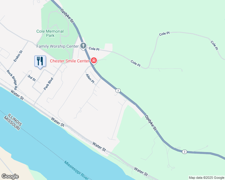 map of restaurants, bars, coffee shops, grocery stores, and more near 1224 Opdyke Street in Chester