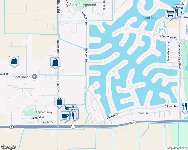 map of restaurants, bars, coffee shops, grocery stores, and more near 4062 Pier Point in Discovery Bay