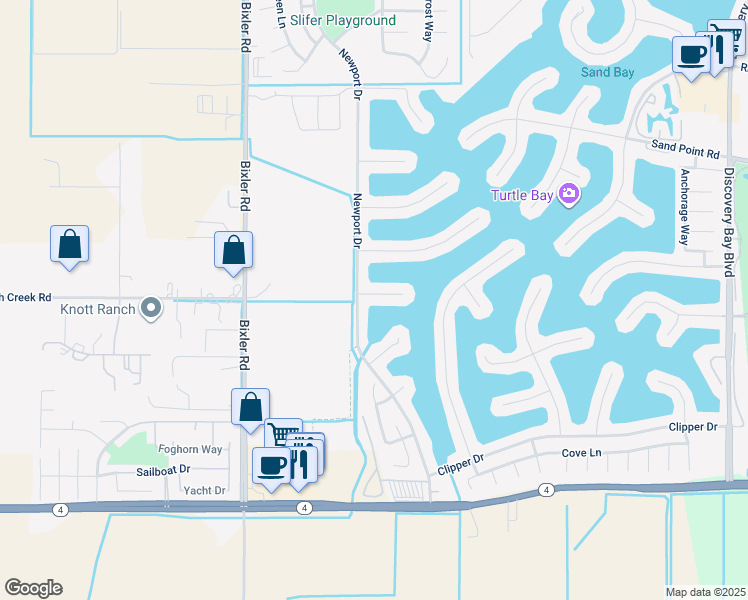map of restaurants, bars, coffee shops, grocery stores, and more near 4050 Pier Point in Discovery Bay