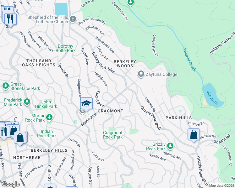 map of restaurants, bars, coffee shops, grocery stores, and more near 890 Keeler Avenue in Berkeley