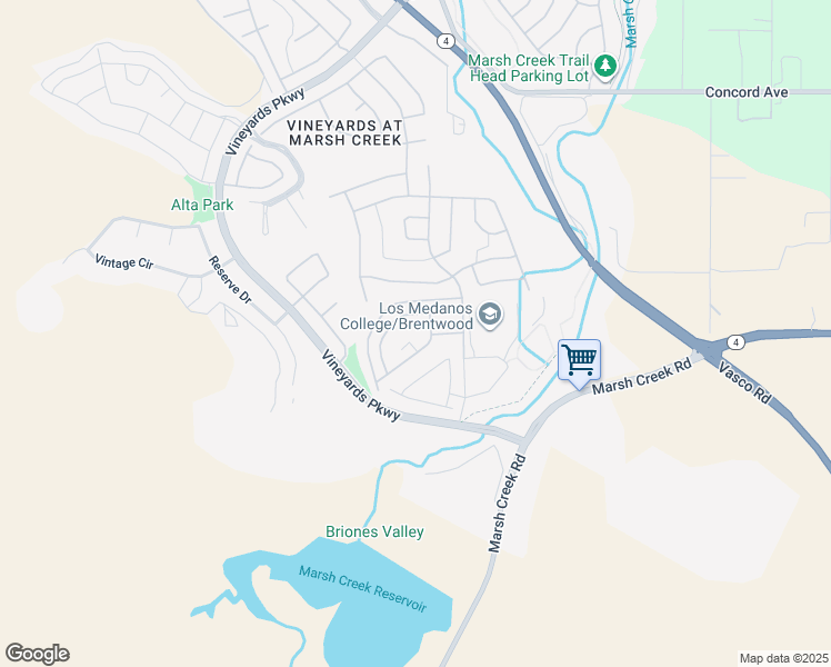 map of restaurants, bars, coffee shops, grocery stores, and more near 2062 Reserva Court in Brentwood