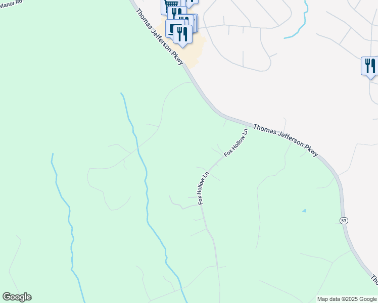 map of restaurants, bars, coffee shops, grocery stores, and more near 56 Fox Trot Lane in Palmyra