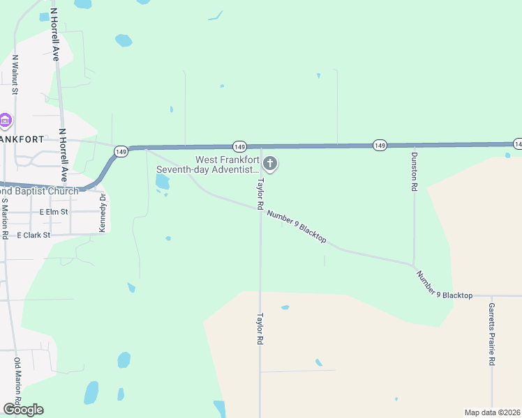 map of restaurants, bars, coffee shops, grocery stores, and more near 2336 Taylor Road in West Frankfort