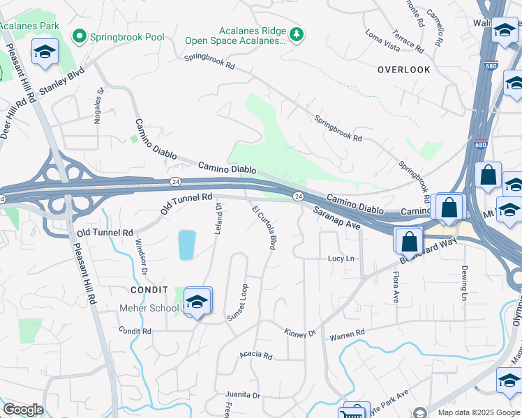 map of restaurants, bars, coffee shops, grocery stores, and more near 11 Gladys Court in Lafayette
