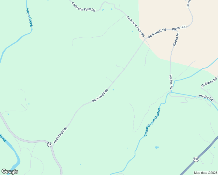 map of restaurants, bars, coffee shops, grocery stores, and more near Back Draft Road in Rockbridge County