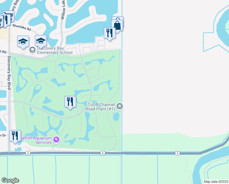 map of restaurants, bars, coffee shops, grocery stores, and more near 1994 Cherry Hills Drive in Discovery Bay