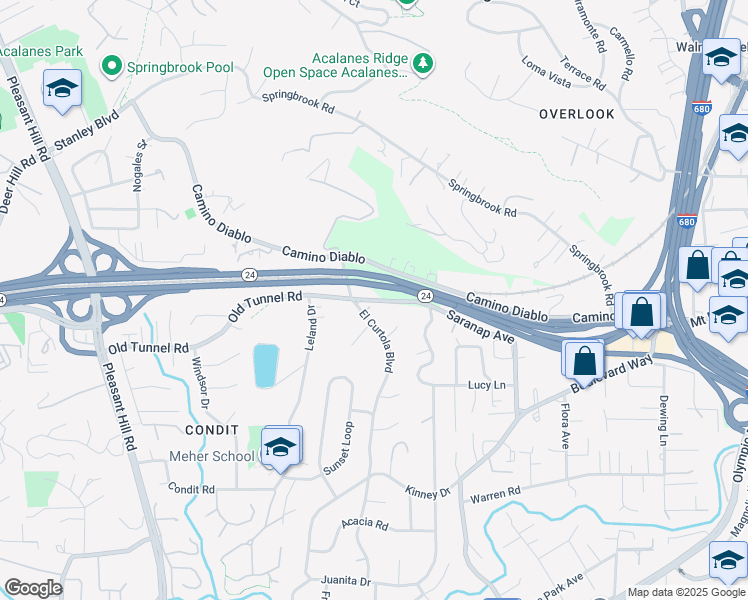 map of restaurants, bars, coffee shops, grocery stores, and more near 11 Gladys Court in Lafayette
