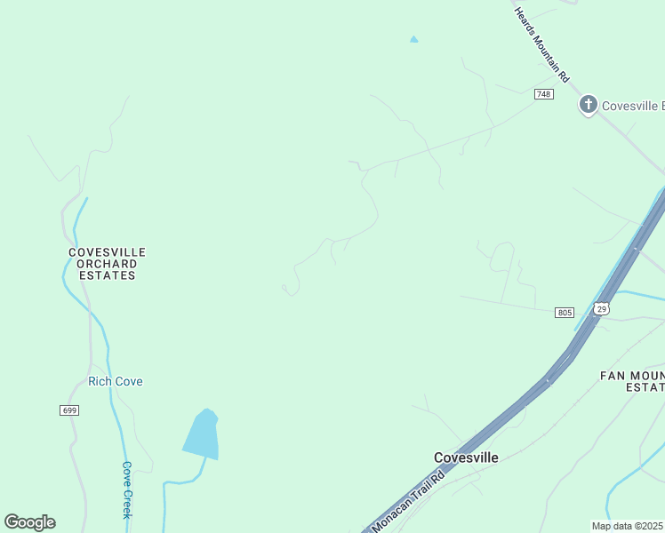 map of restaurants, bars, coffee shops, grocery stores, and more near 6001 Broken Sun Road in Covesville