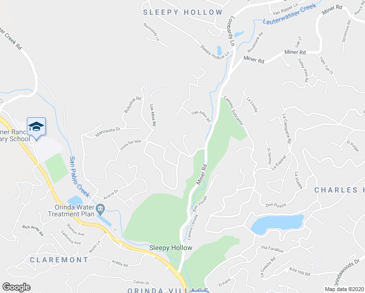 map of restaurants, bars, coffee shops, grocery stores, and more near 15 Santa Lucia Road in Orinda