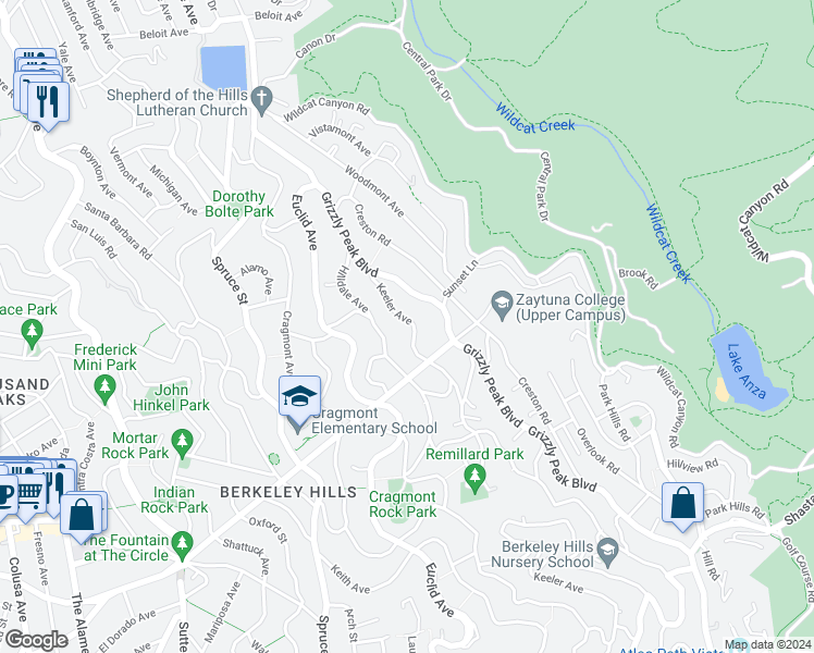 map of restaurants, bars, coffee shops, grocery stores, and more near 780 Keeler Avenue in Berkeley