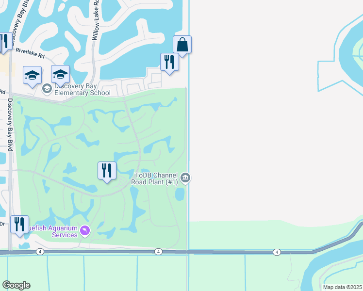 map of restaurants, bars, coffee shops, grocery stores, and more near 1958 Cherry Hills Drive in Discovery Bay