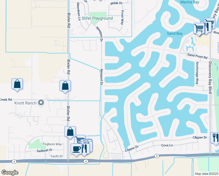map of restaurants, bars, coffee shops, grocery stores, and more near 4102 Beacon Place in Discovery Bay