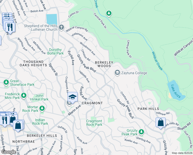 map of restaurants, bars, coffee shops, grocery stores, and more near 780 Keeler Avenue in Berkeley